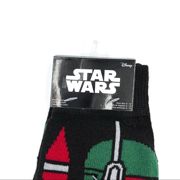 New Men’s Disney Star Wars The Book Of Boba Fett Boba Fett Crew Socks Size 6-12 - Picture 2 of 5